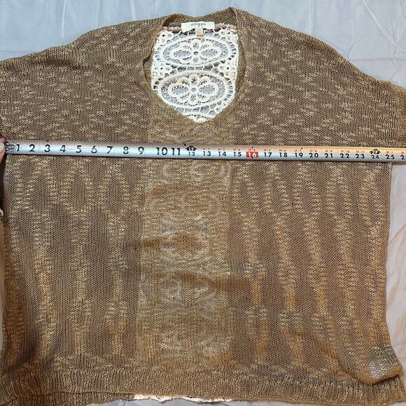 Umgee Brown/Cream, Open, Knit, Light Weight, Cardigan- S/M - Picture 6 of 7
